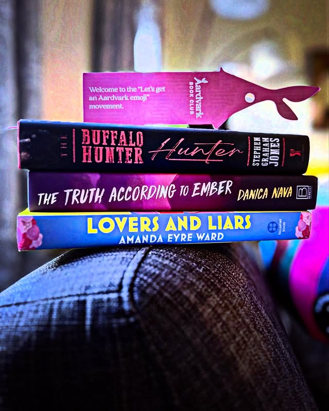 Instagram post by @meghan_readsbooks for Aardvark Book Club. Caption reads: [...] Monday with an amazing box from Aardvark....