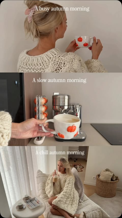 Instagram post by @celinevanouytsel for Nespresso. Caption reads: [...] Pumpkin spice season is here @nespresso Hoe....