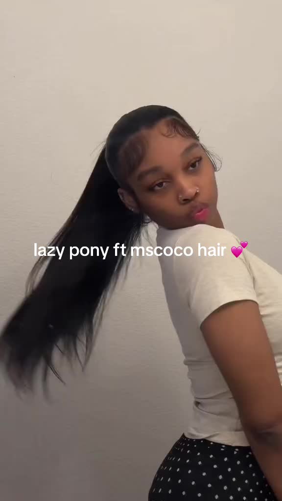 TikTok post by @adoraabells for Mscoco Hair. Caption reads: @Mscoco Hair #clipinsforblackgirls #ponytail.