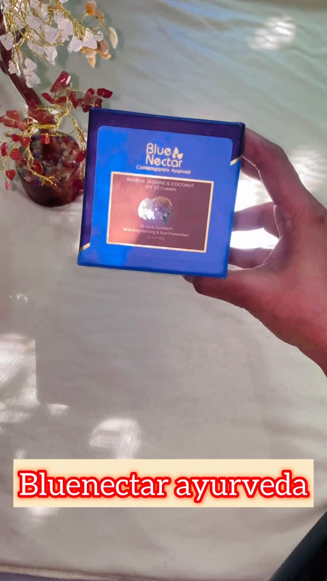 Instagram post by @ashmita_and_mumma for Blue Nectar. Caption reads: Face cream by @bluenectar_ayurved 

#ad #collab....