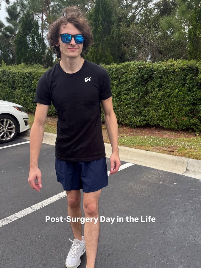 Instagram post by @stephen_nedoroscik for GK Elite. Caption reads: Recovery isn’t easy, but it’s part of the journey.....