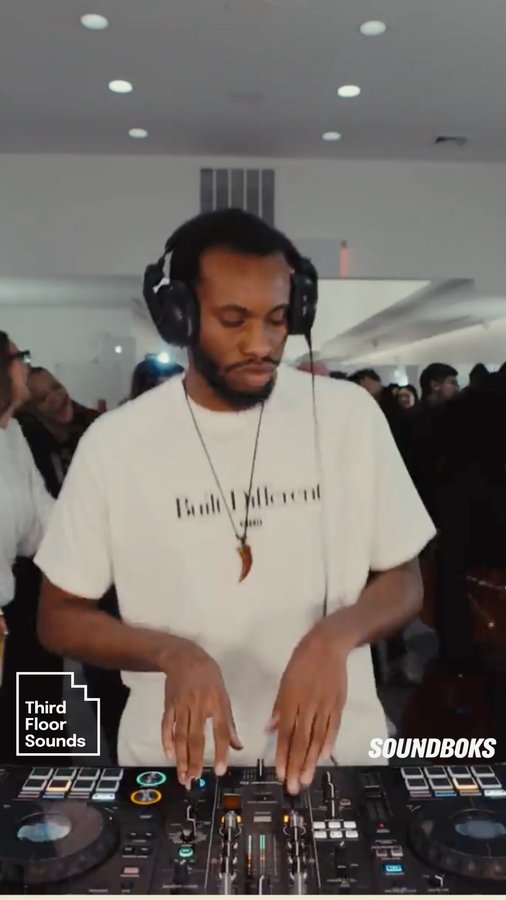 Instagram post by @thirdfloorsounds for SOUNDBOKS. Caption reads: Tattoo parlor party in NYC… We partnered with....