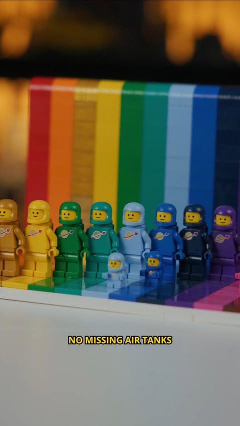 Instagram post by @kiwimodulars for LEGO. Caption reads: The LEGO Classic Spaceman lineup is FINALLY [...].