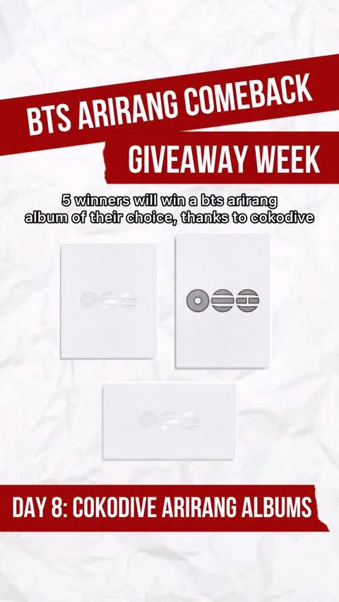 Instagram post by @heyseokjinnie for COKODIVE. Caption reads: [...] GIVEAWAY WEEK - DAY 8 @heyseokjinnie x....