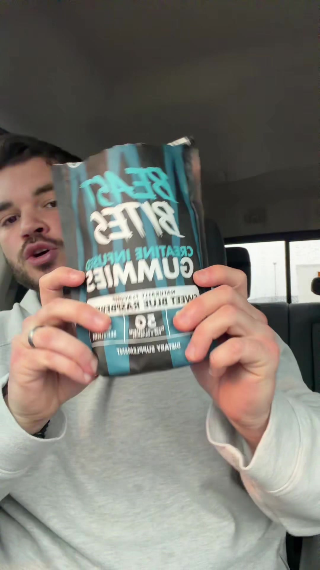 TikTok post by @daddybrownn for Beast Bites. Caption reads: @Beast Bites Supplements #creatine #gummies....