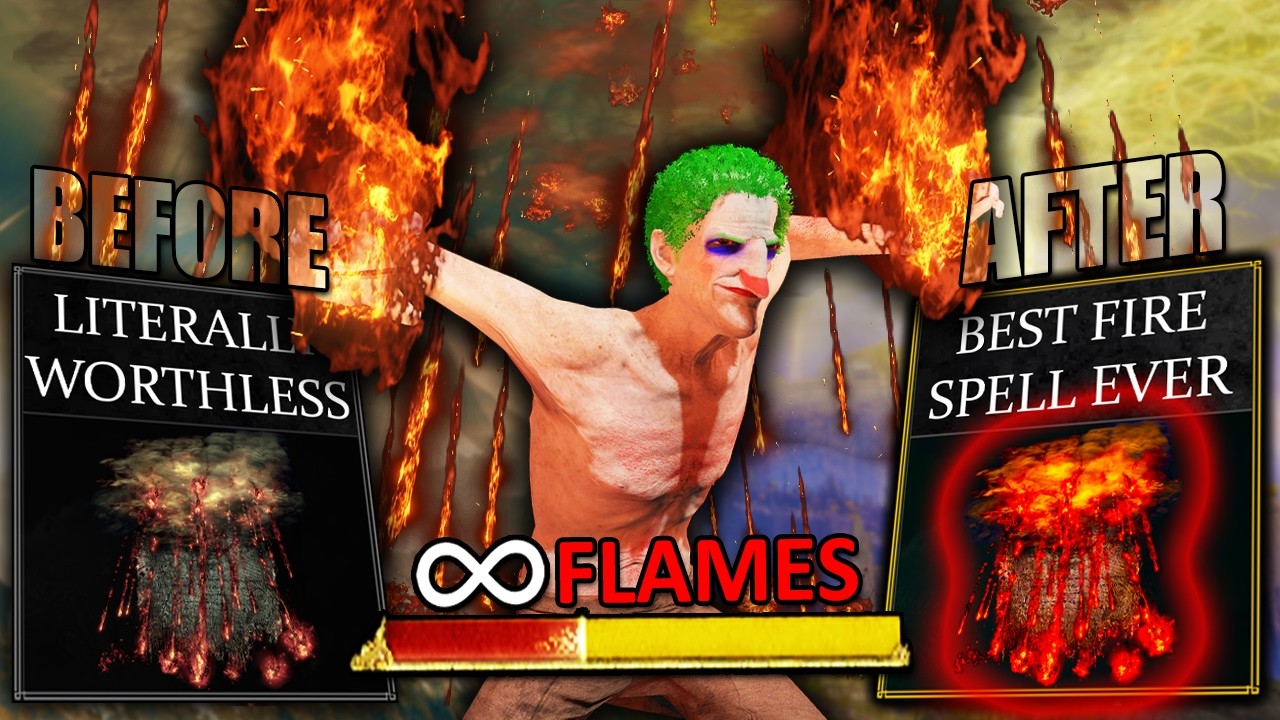 YouTube post by @Skumnut for Gamer Supps. Caption reads: Elden Ring's WORST Spell got BUFFED....