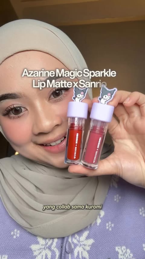 Instagram post by @nendenstr for AZARINE. Caption reads: another lip cream glitter🥹😍....