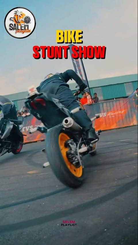 Instagram post by @machi_salem_da for TVS Motor Company. Caption reads: 🚨 Salem Bikers Alert! FREE ENTRY! 🚨 சேலம்....