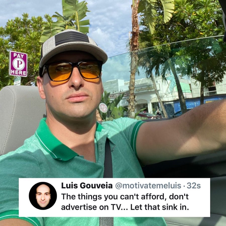 Instagram post by @scalewithluis for Webull. Caption reads: If you keep watching TV, I guarantee you that your....