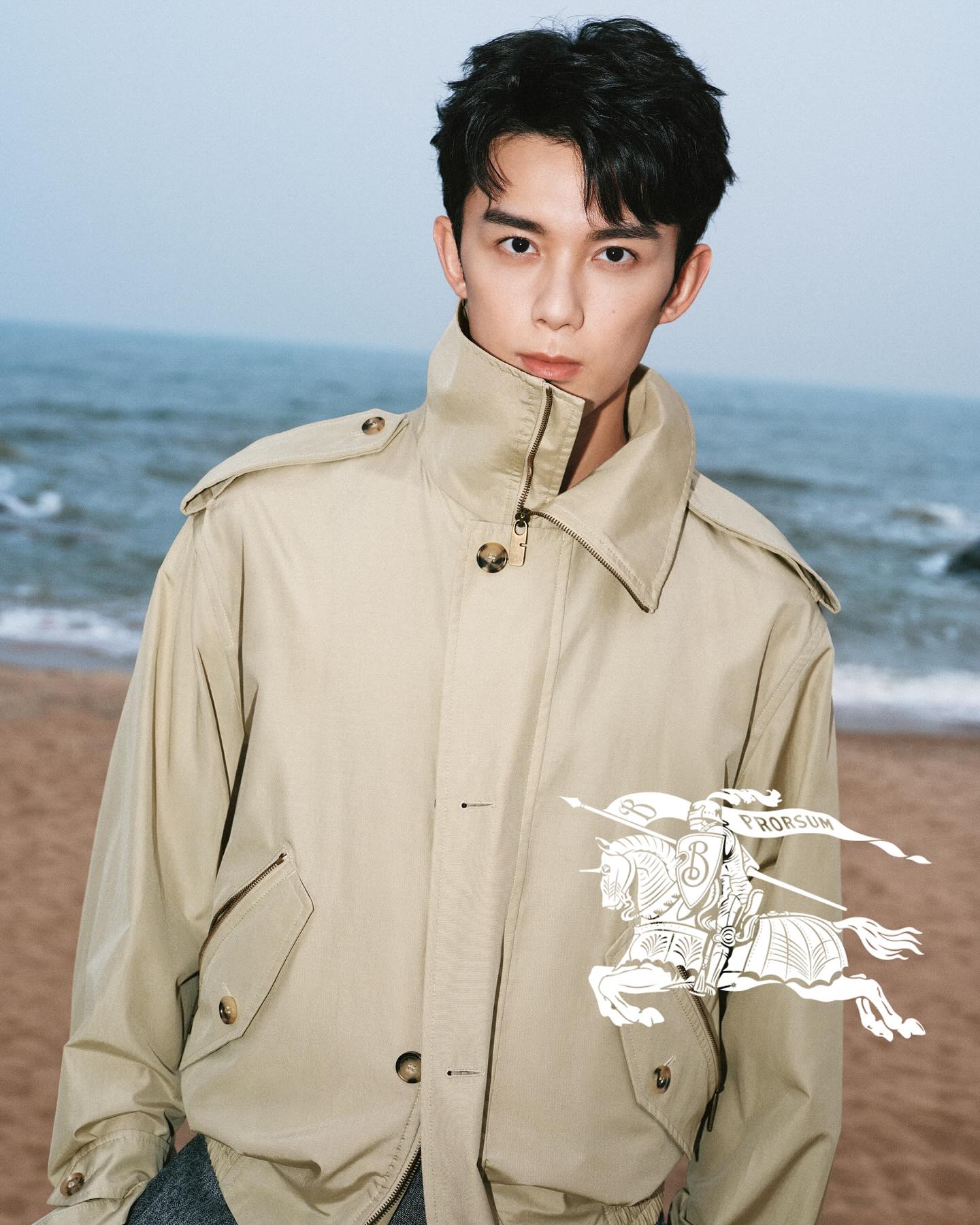 Instagram post by @leowu1226 for Burberry. Caption reads: Introducing our new brand ambassador actor Wu Lei.....