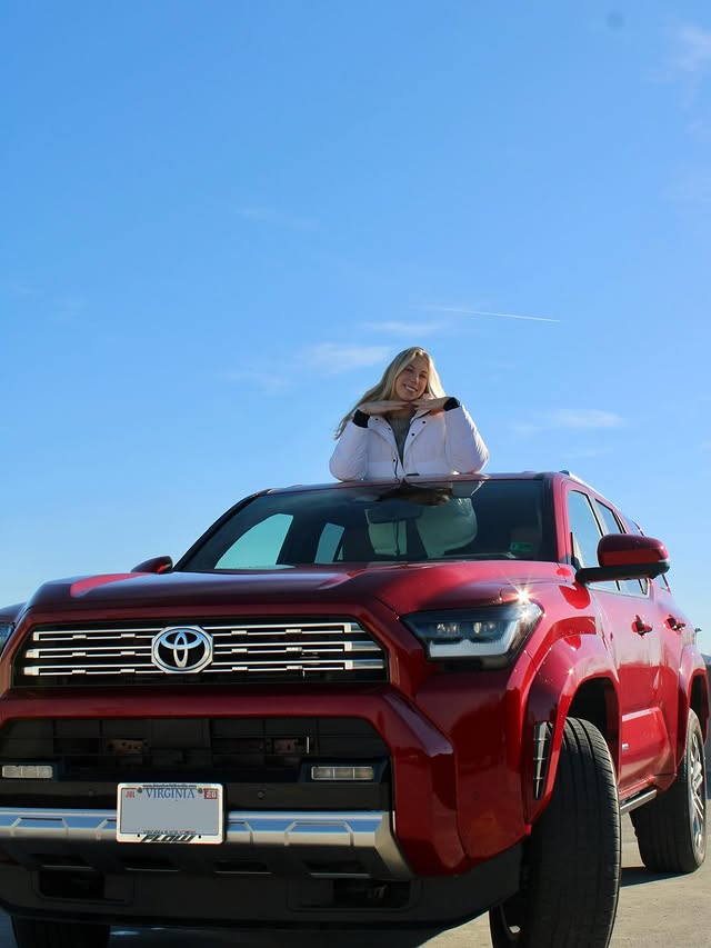 Instagram post by @gretchwalsh2 for Toyota USA. Caption reads: Santa upgraded his sleigh this year 🎁🎁🎁....