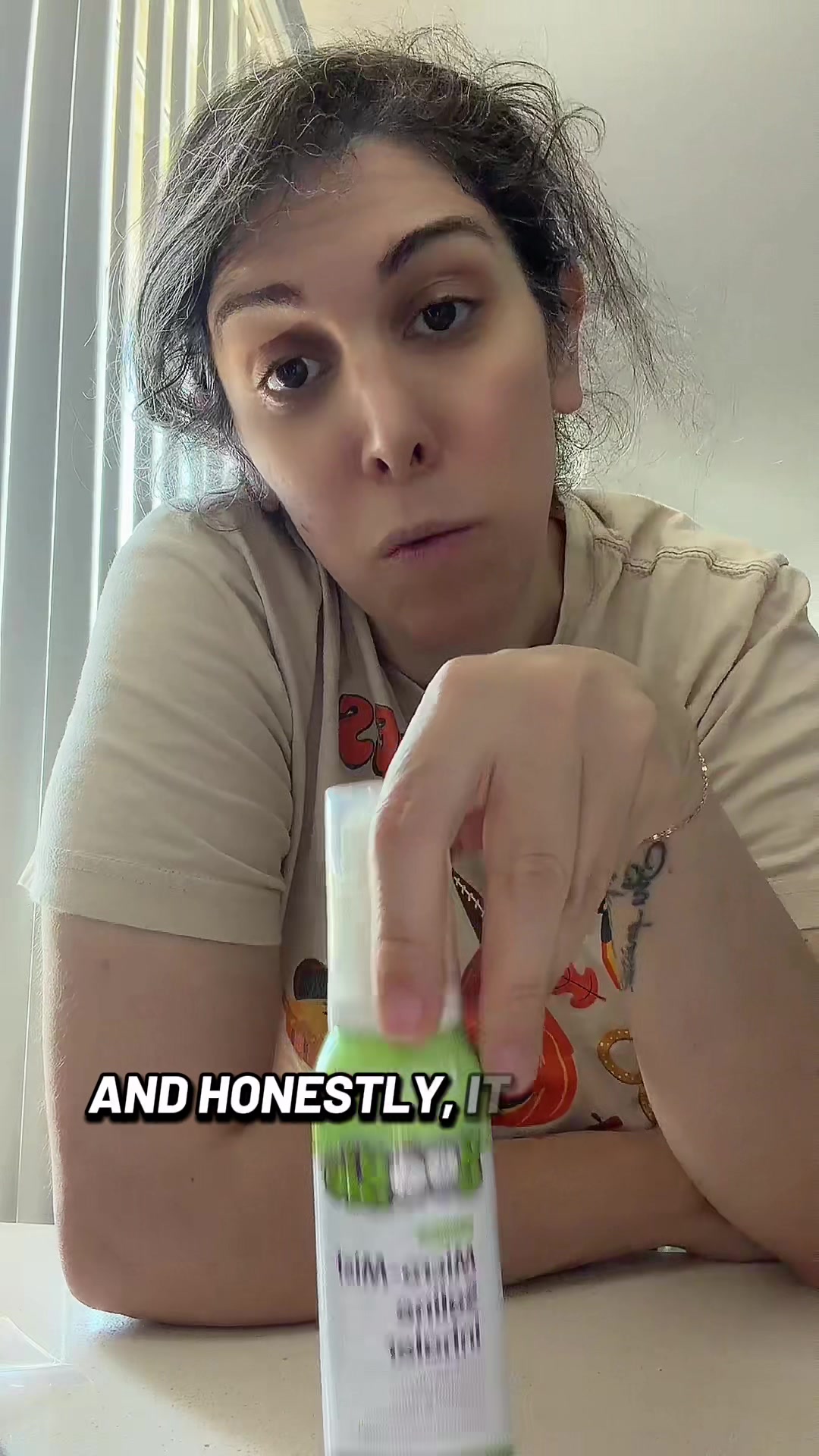 TikTok post by @kindamermish for Boogie Wipes. Caption reads: The thing works. That's all. @Boogie Brand....