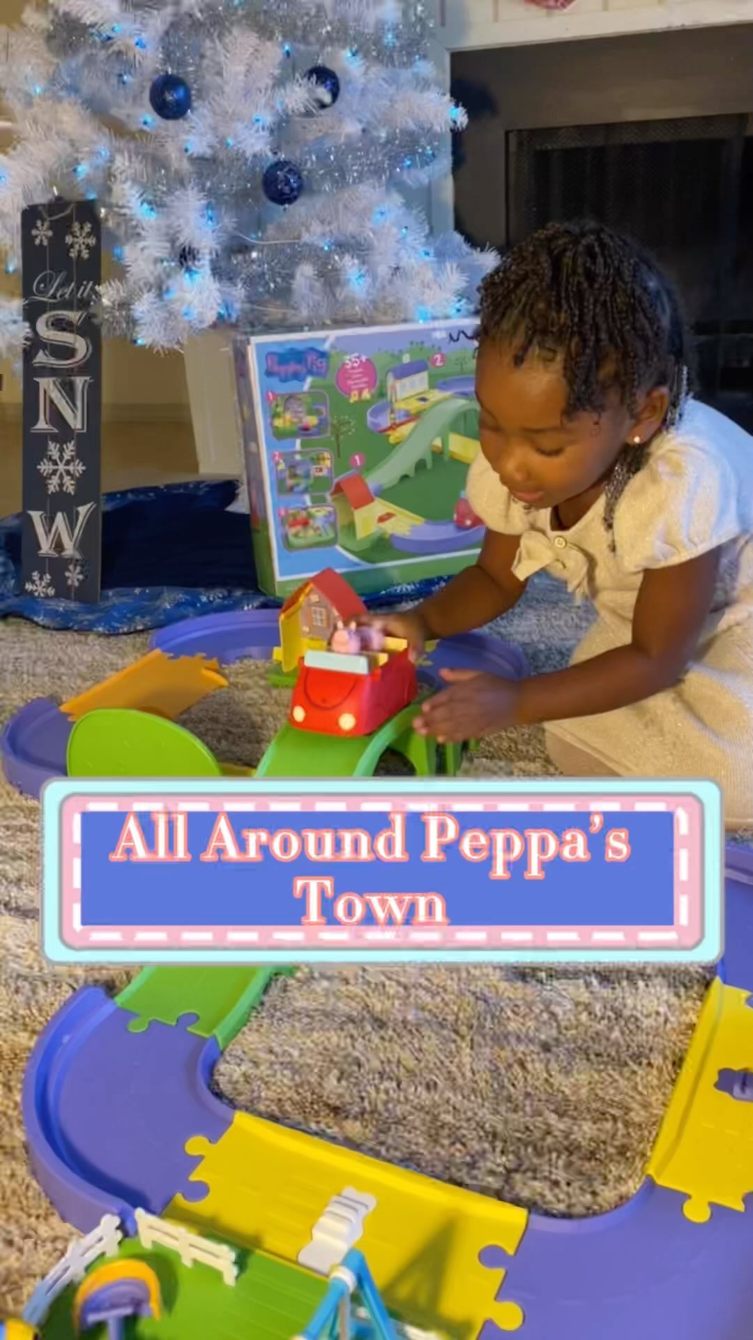 Instagram post by @lyla.bugg for Obviously. Caption reads: #ad All Around Peppa’s Town makes the perfect....