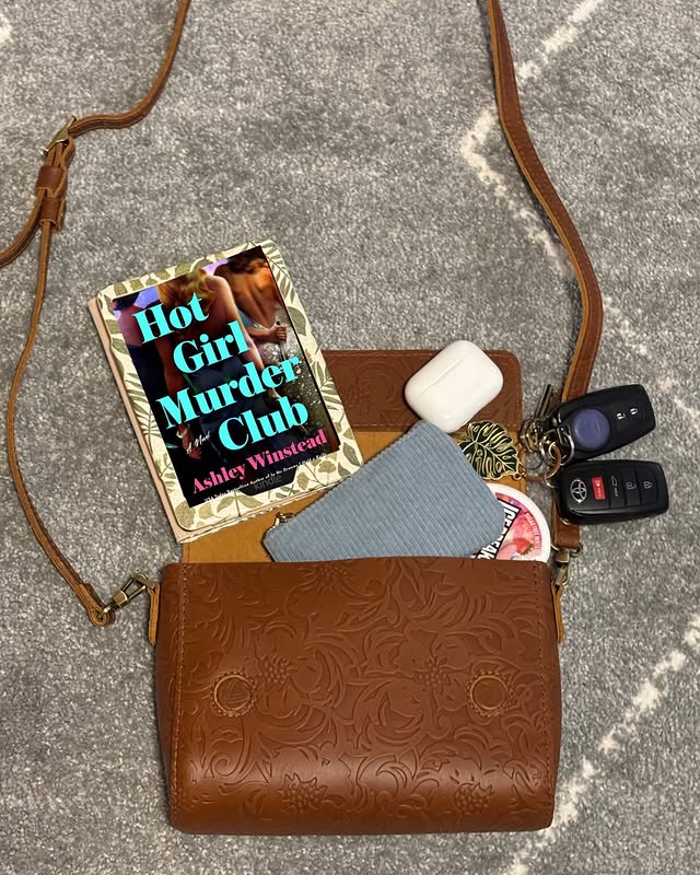 Instagram post by @bookclubwithkatelyn for Portland Leather Goods. Caption reads: ✨Currently Reading✨ Thank you @portlandleather....