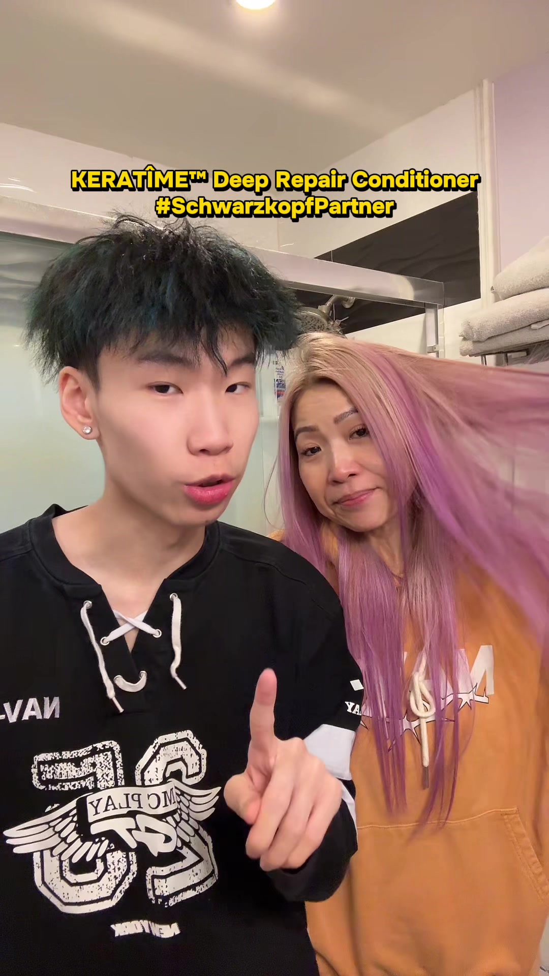 TikTok post by @mcplaygt for Hair by Schwarzkopf USA. Caption reads: Make sure to check out @hairbyschwarzkopf.usa, I....