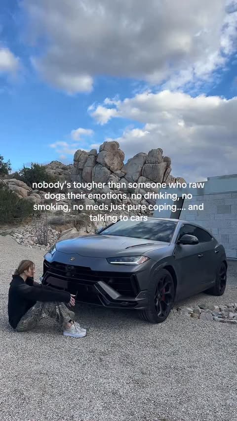 Instagram post by @nikkiantunovich for Lamborghini. Caption reads: the little girl in me that used to pick up hot....