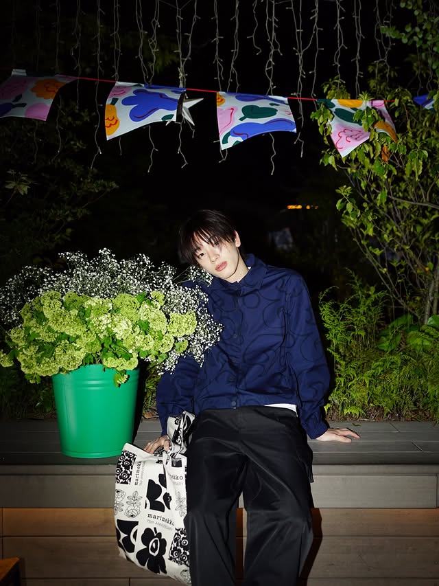 Instagram post by @kkrrooiirroo for Marimekko. Caption reads: Marimekko Day - Art of flowers in Tokyo [...].