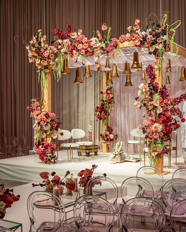 Instagram post by @katiekarmin for ELLE Magazine. Caption reads: Katie and Rishi’s Chicago wedding unfolded across....