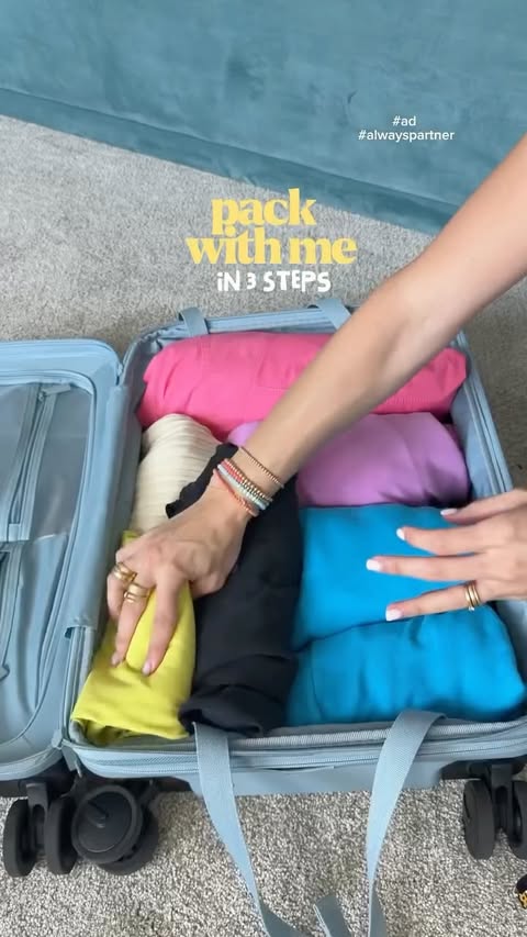 Instagram post by @paulinaleiva_ for Always. Caption reads: #ad Packing is always more fun when you’re....