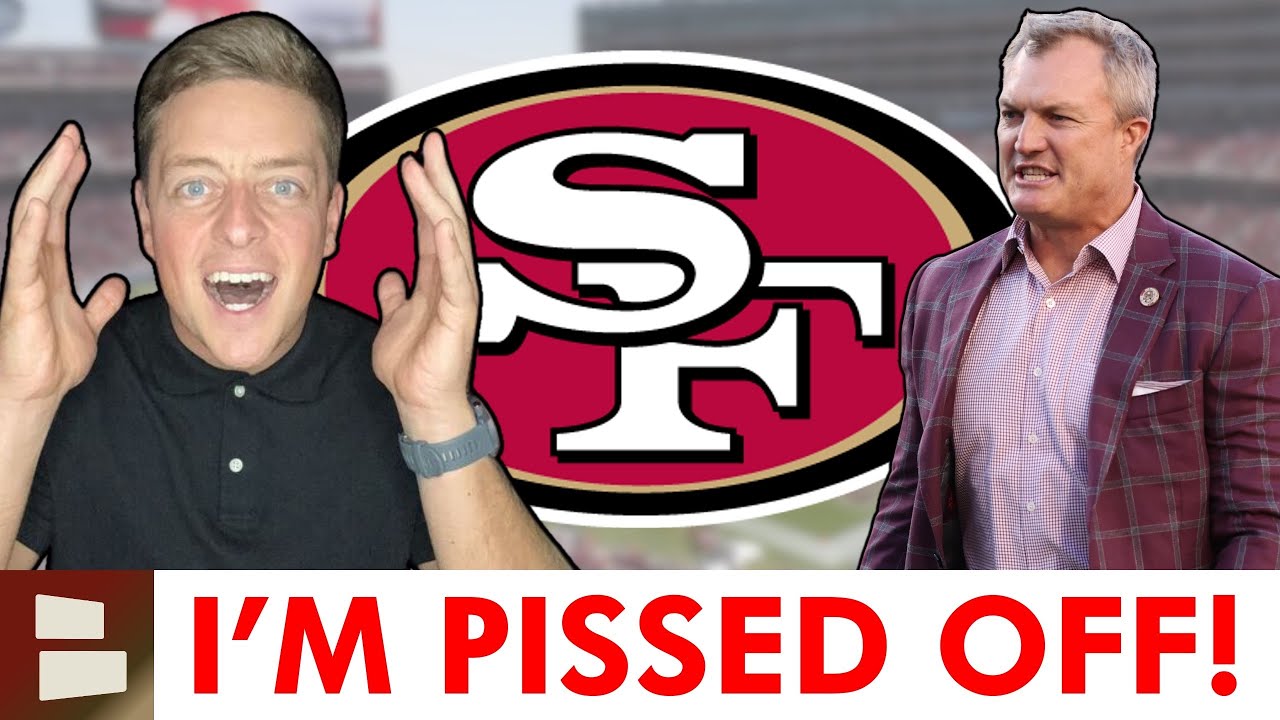 YouTube post by @49ersTV for Omaha Steaks. Caption reads: ⚠️WARNING: I AM PISSED OFF AT THE SAN FRANCISCO....