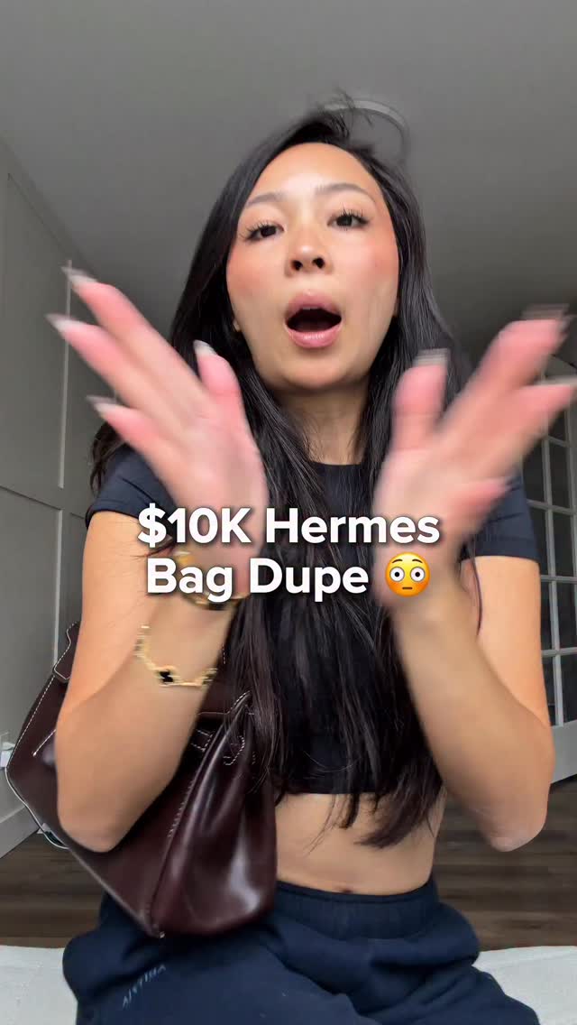 Instagram post by @avgelica for JW PEI. Caption reads: The PERFECT Hermes Etoupe bag DUPE!!! 🫢

… and....