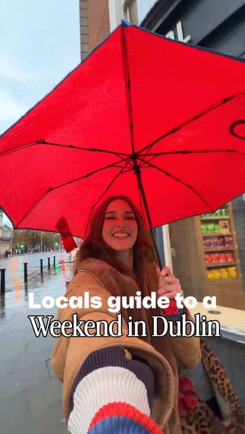 Instagram post by @rozannapurcell for Discover Ireland. Caption reads: #AD| Day 1 of a weekend itinerary RAINY DAY ☔️....