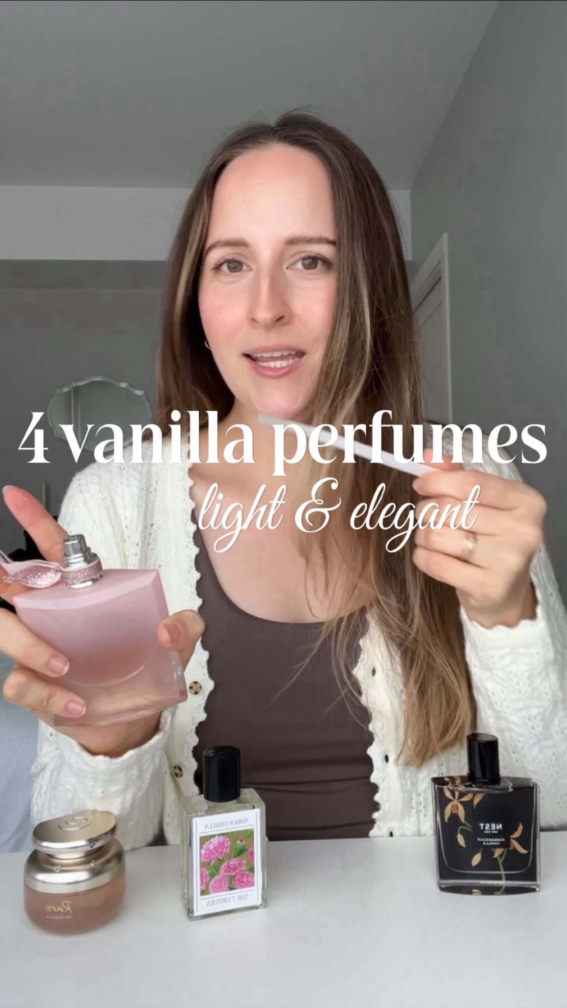 Instagram post by @kristinfragrances for The 7 Virtues. Caption reads: [...] 
Amber Vanilla 🧖🏻‍♀️ @the7virtues 
Vanille....