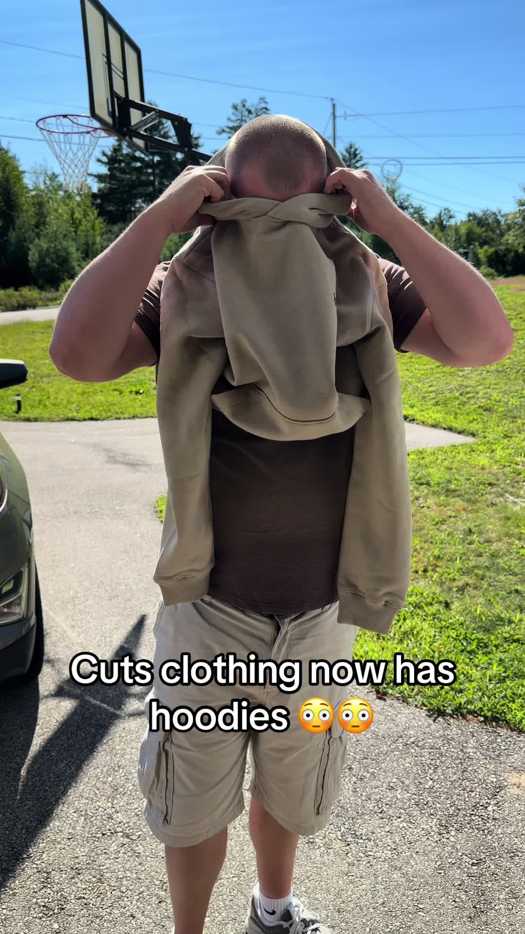 TikTok post by @mayhemjayy for Cuts Clothing. Caption reads: These cuts clothing hoodies are the most....