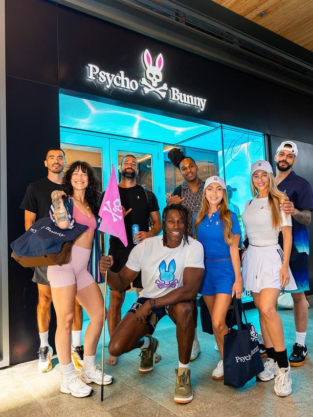 Instagram post by @tonythomassports for Psycho Bunny. Caption reads: LET’S GO 📣 PSYCHO BUNNY @psychobunny 🐰🔥 What we....