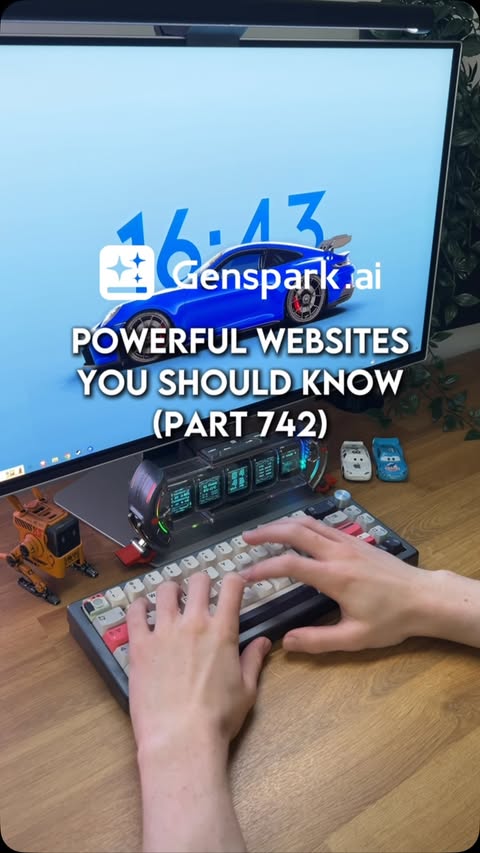 Instagram post by @lucaswebq for Genspark. Caption reads: Comment “GENSPARK” and I’ll send it over! #Link in....