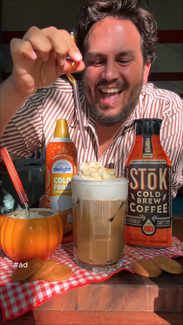 Instagram post by @grossypelosi for International Delight. Caption reads: #Ad The leaves are turning, the air is crisp, and....