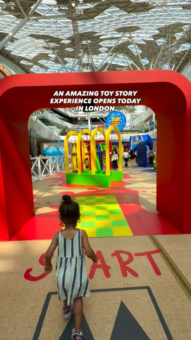 Instagram post by @thelondonkids for Westfield London. Caption reads: A very fun Toy Story adventure opens today in....