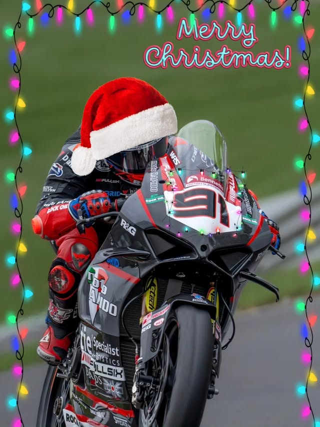Instagram post by @realleonhaslam for Ducati. Caption reads: [...] season 🫶 @rokitofficial @motorapidobsb....