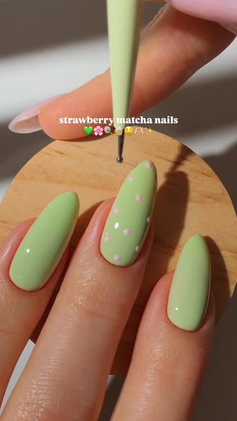 Instagram post by @nailsbypaular for Beetles Gel Polish. Caption reads: [...] polka dot nail look! <3 — using: •....