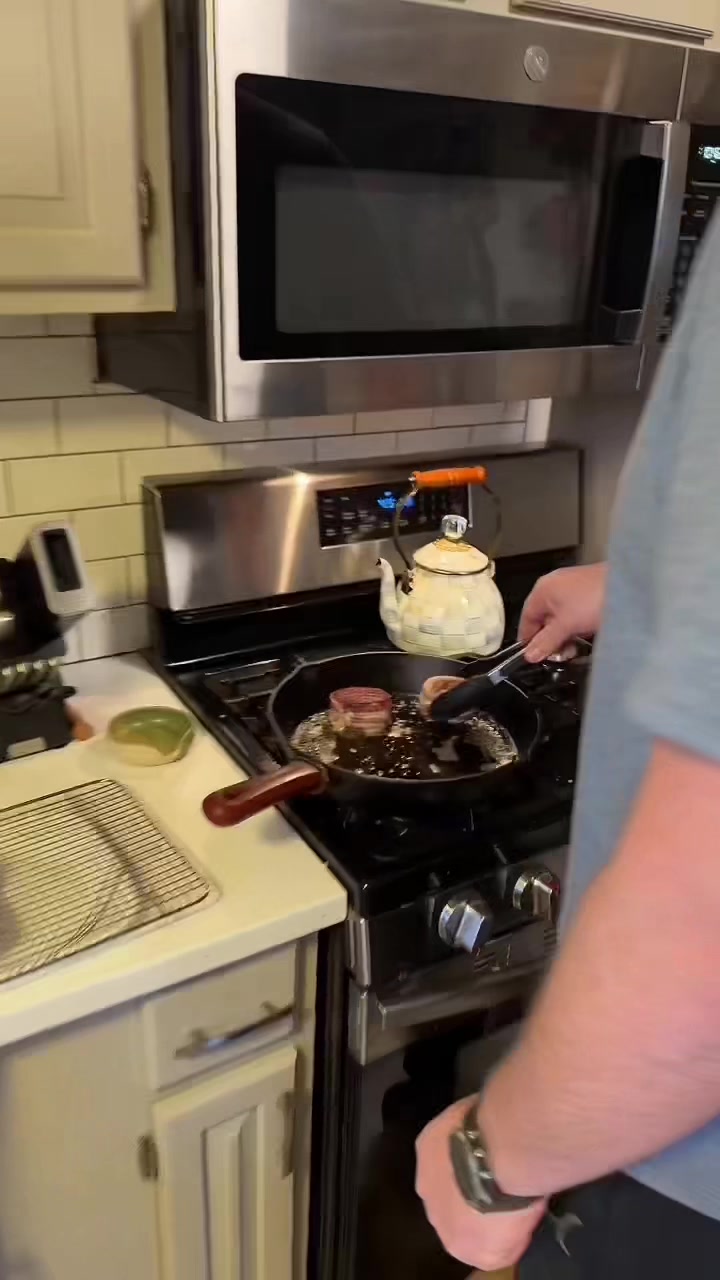 TikTok post by @iamsarahtonin for Omaha Steaks. Caption reads: [...] #omahasteaks #steaks #tiktokshopcreatorpicks....