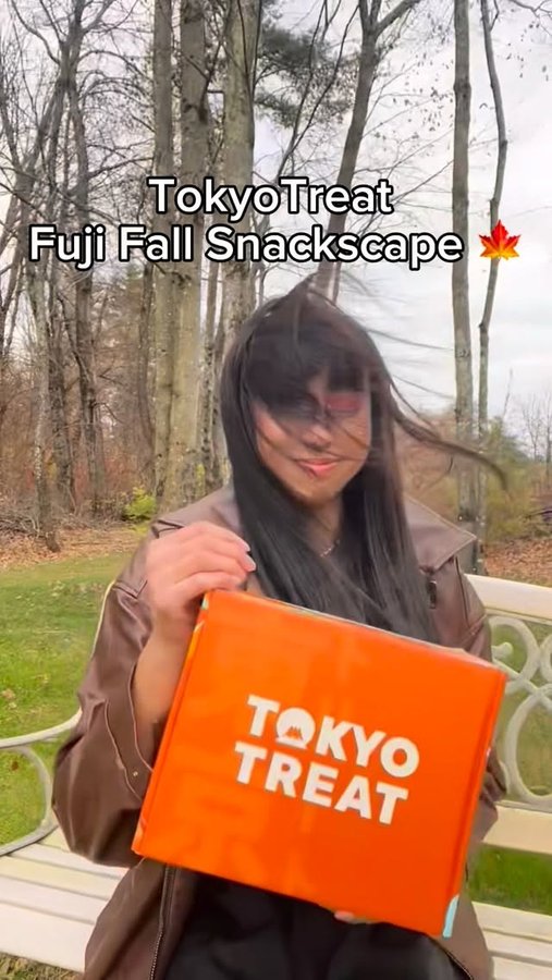 Instagram post by @nishathenerd for TokyoTreat. Caption reads: What’s your favorite fall activity🍂? Relax with a....