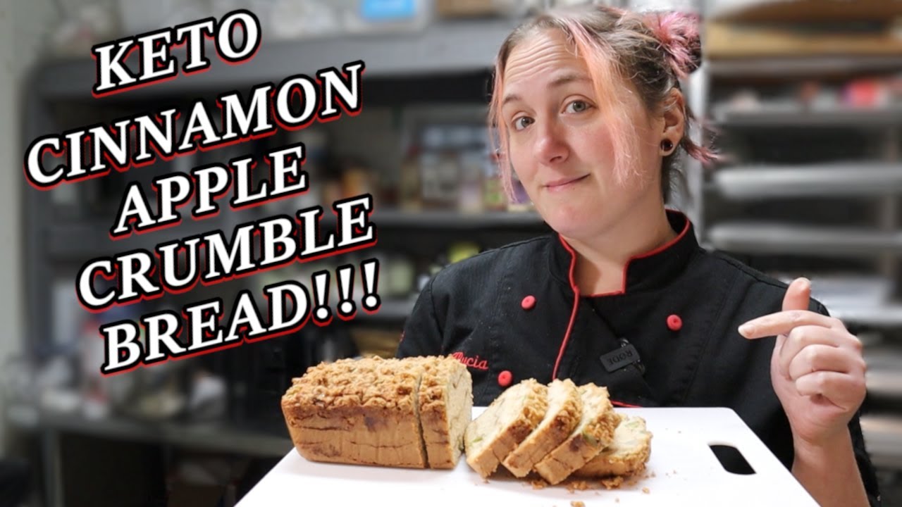 YouTube post by @KetoUpgrade for Perfect Keto. Caption reads: Soft & Delicious Keto Cinnamon Apple Crumble....