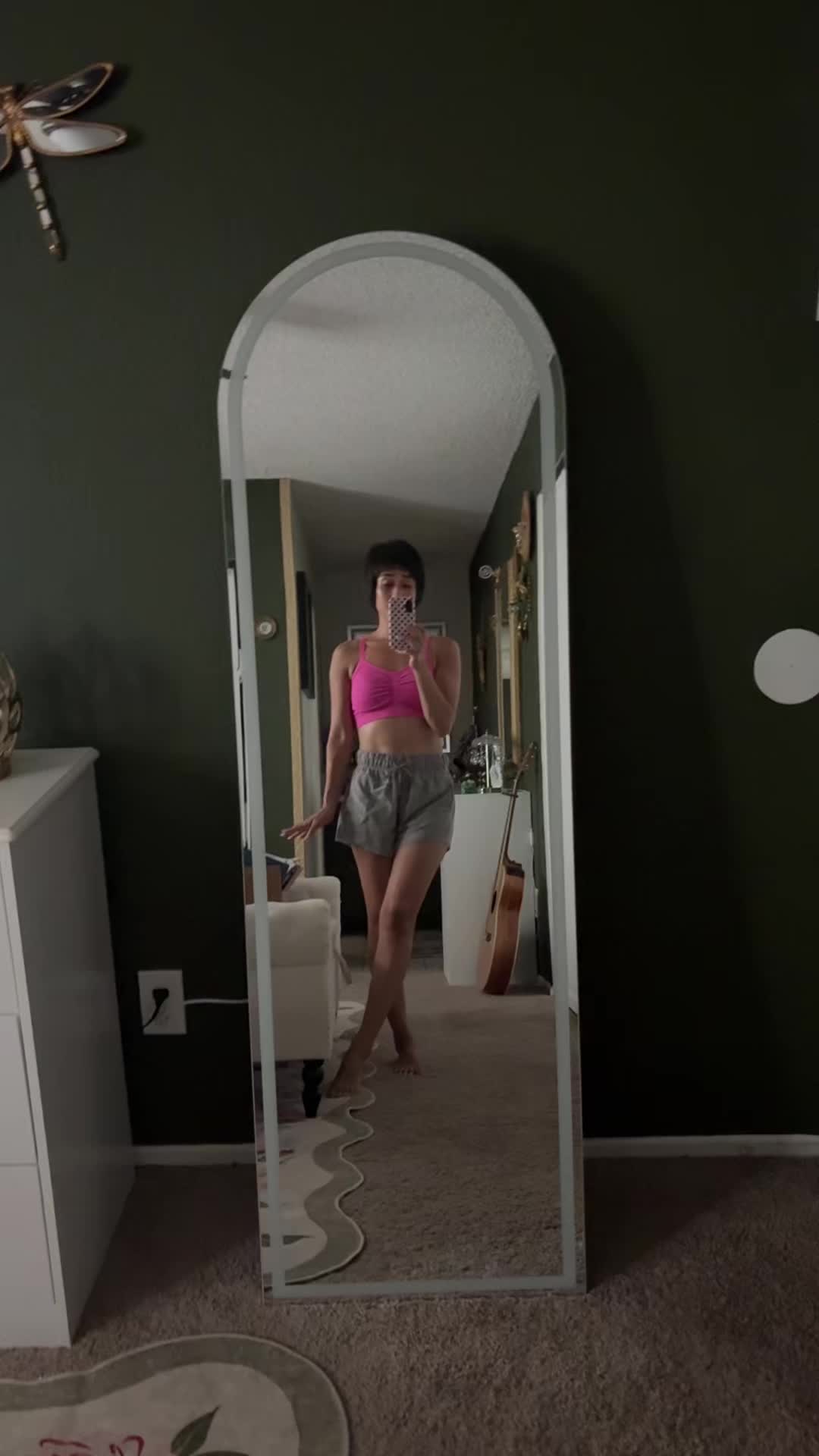 TikTok post by @officialjasmindeloa for Sweetcrispy Official. Caption reads: @Sweetcrispy Official #sweetcrispy #fullbodymirror.