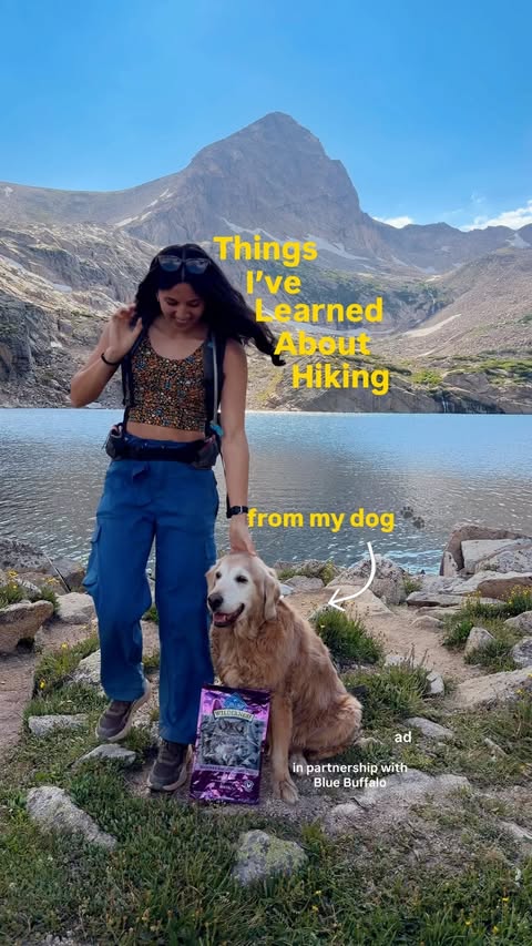 Instagram post by @juliatakesahike for Blue Buffalo. Caption reads: [...] long as you go together 😇 and with....