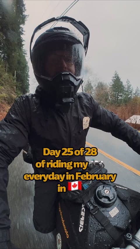 Instagram post by @raggedroadsmoto for Flying Eyes Optics. Caption reads: Day 25 of 28 of riding my 🏍️ every day in....