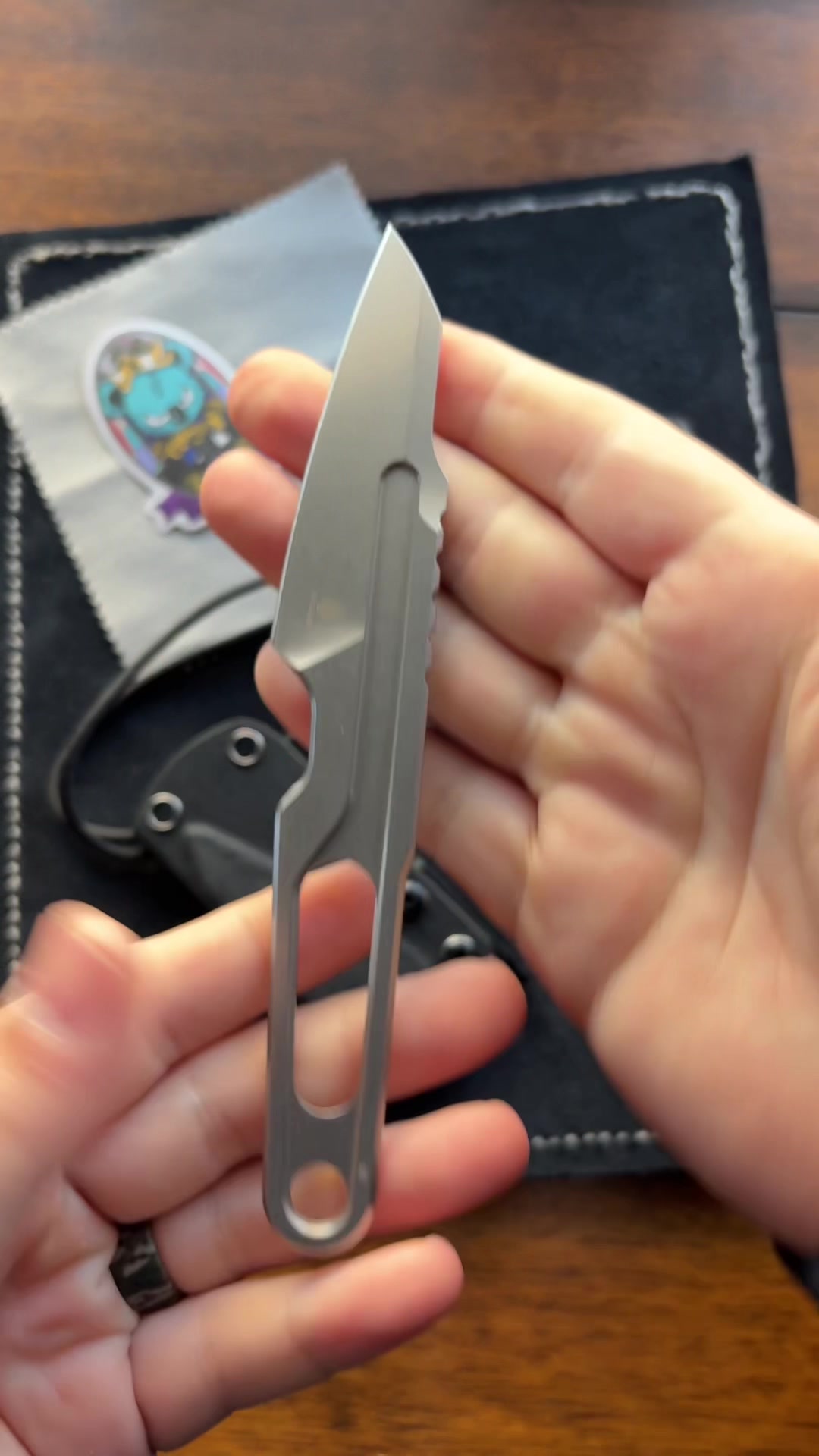 TikTok post by @vintage_knife_guy for Kizer Knives. Caption reads: [...] in from Kizer, Cobbler D2 steel 6.66”....