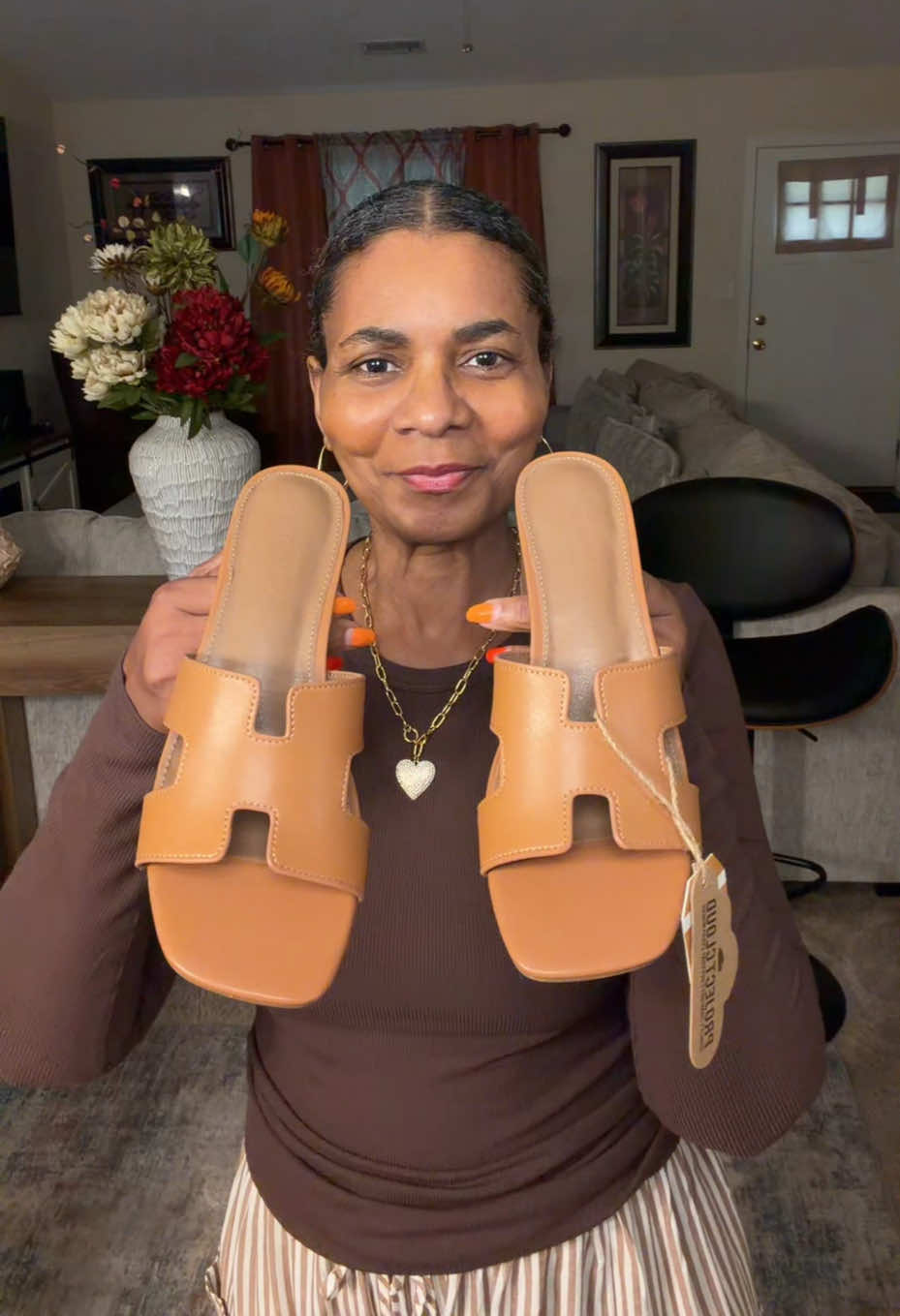TikTok post by an influencer for Project Cloud Shoes. Caption reads: [...] Leather Sandals. @Project Cloud Shoes....
