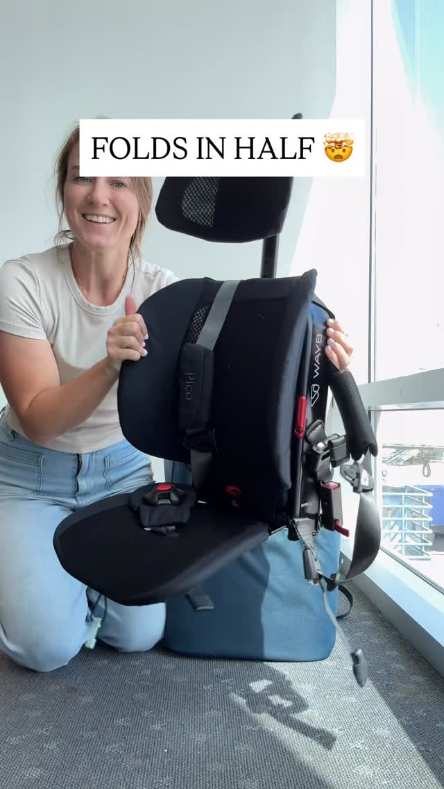 Instagram post by @twinsandatoddlertravel for WAYB. Caption reads: AND IT FITS IN A BACKPACK!? 😱🙌🏼🎉 AND it’s 15%....