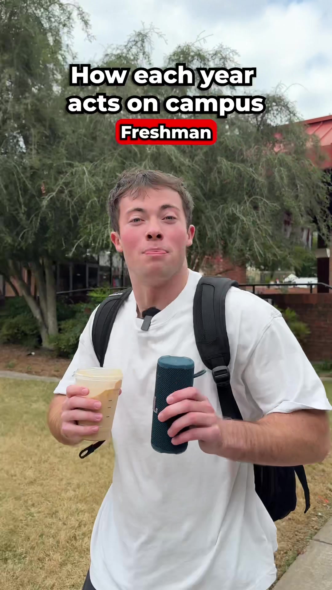 TikTok post by @andreww_mckenna for JBL. Caption reads: No matter which stage of college you’re in, a JBL....