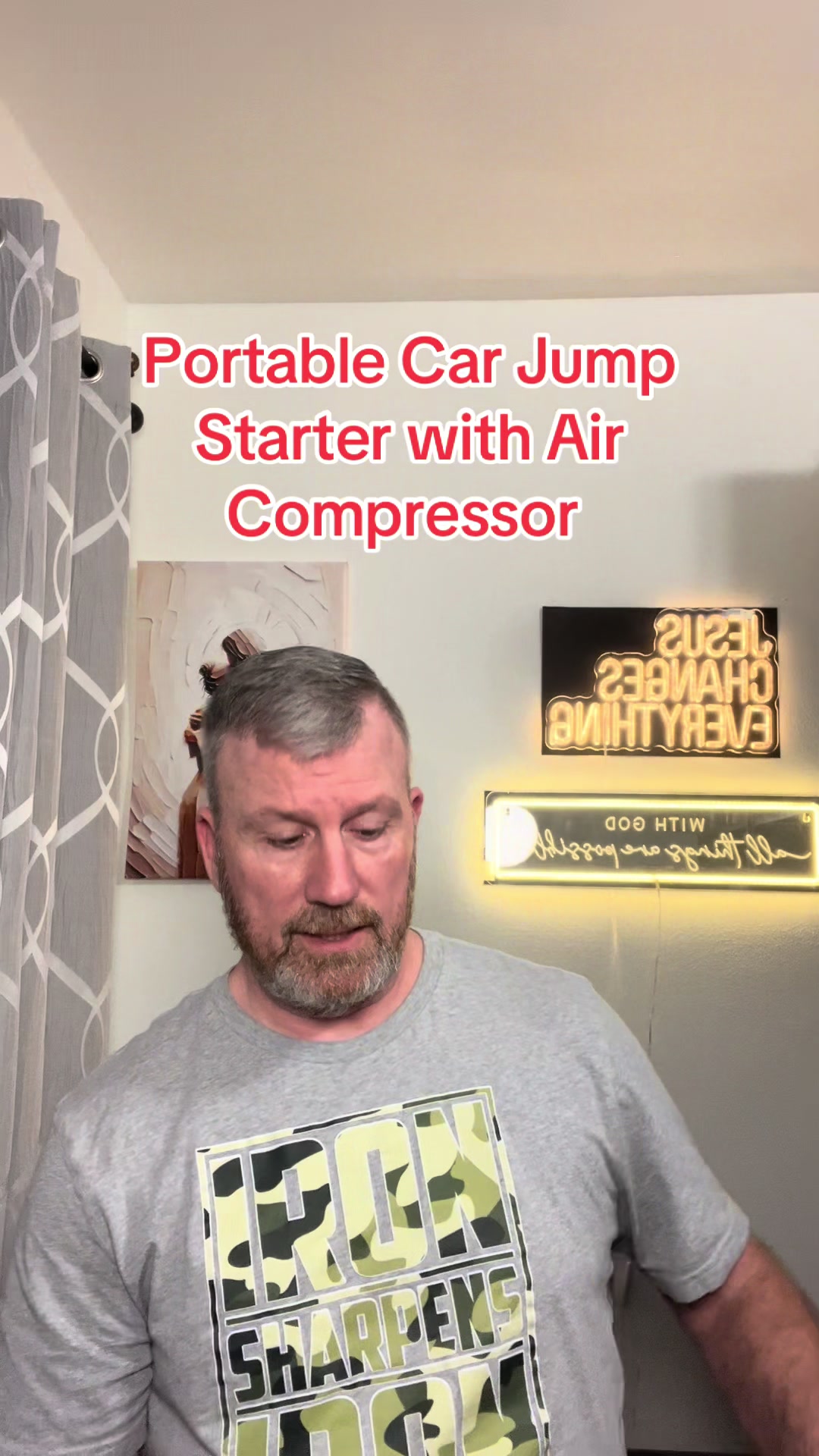 TikTok post by @b_radk1970 for GOOLOO Deutschland. Caption reads: Portable Car Jump Starter with Air Compressor....