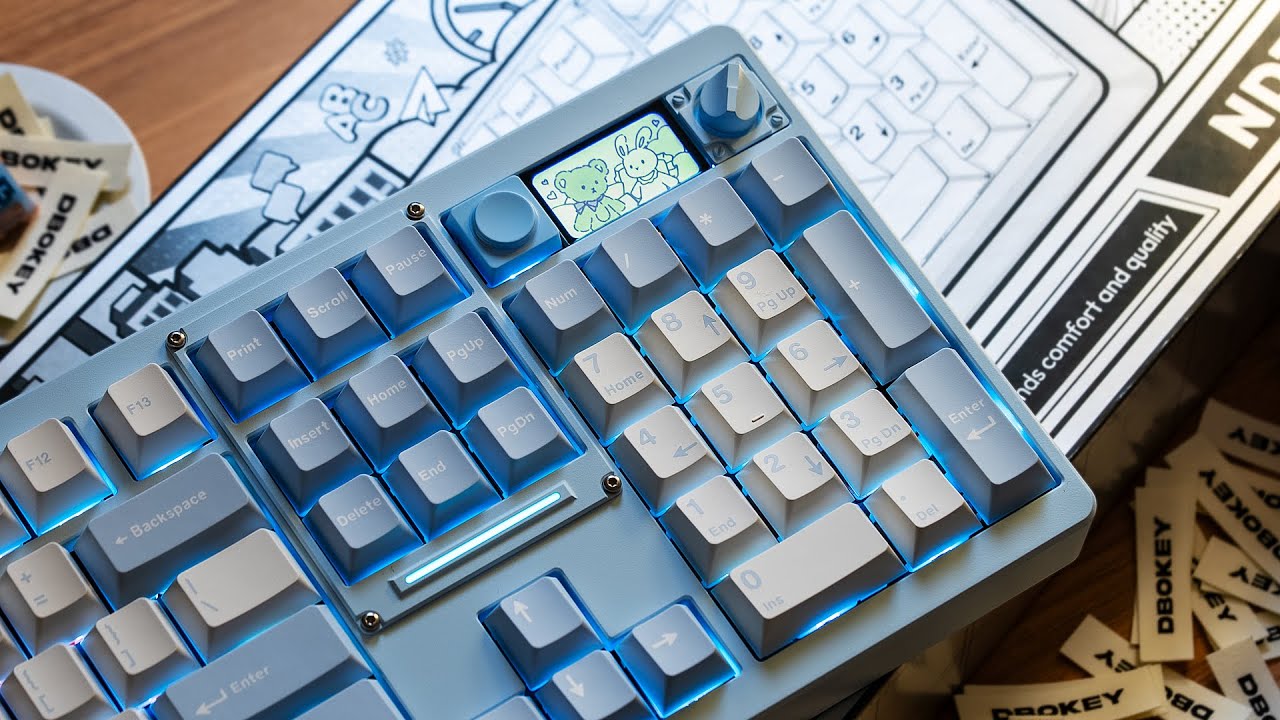 YouTube post by @DBOKEY for Chilkey. Caption reads: thocky and clacky.