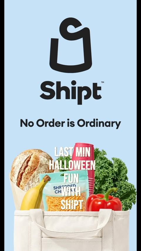 Instagram post by @shellyrayunfiltered for Shipt. Caption reads: [...] fun without the last-minute store run 🎃....