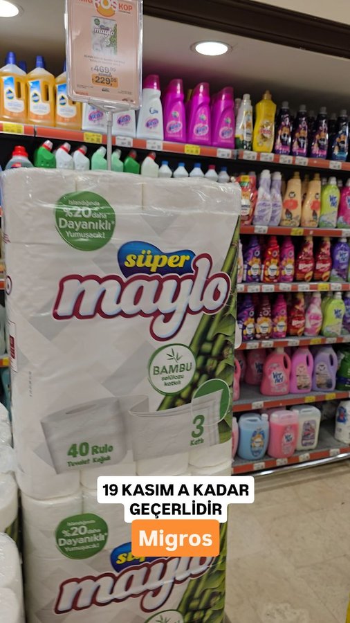 Instagram post by @indirimitakipedenadamheryerde for Migros. Caption reads: @migros_tr #kesfet #kesfetteyim #reklam değil.