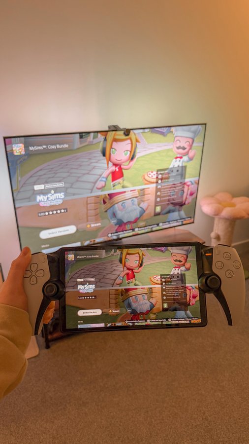 Instagram post by @gamewithkiwi for PlayStation. Caption reads: #AD MySims: Cozy Bundle is now available on....