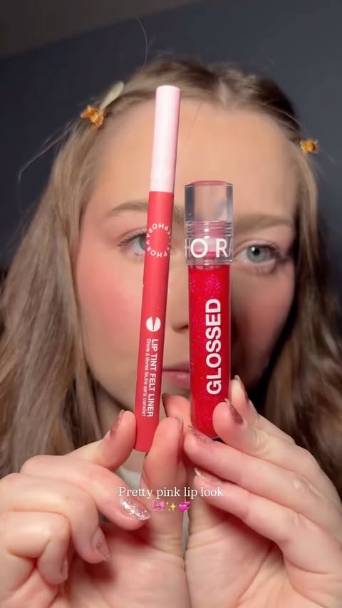 Instagram post by @milkandhonie for CXS. Caption reads: Pink lip look using @sephoracollection products 🎀....